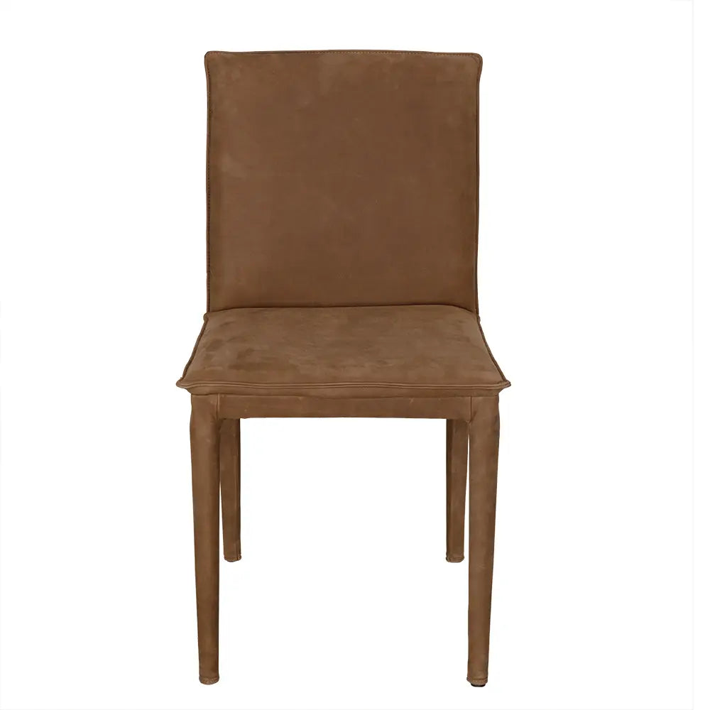 Noir Newton Dining Chair, Brown Leather