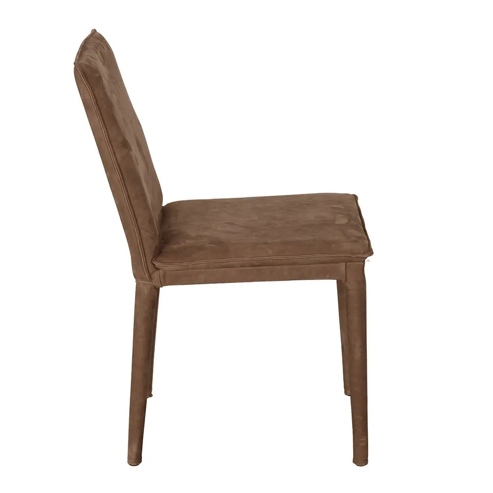 Noir Newton Dining Chair, Brown Leather