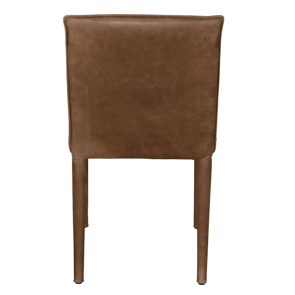 Noir Newton Dining Chair, Brown Leather