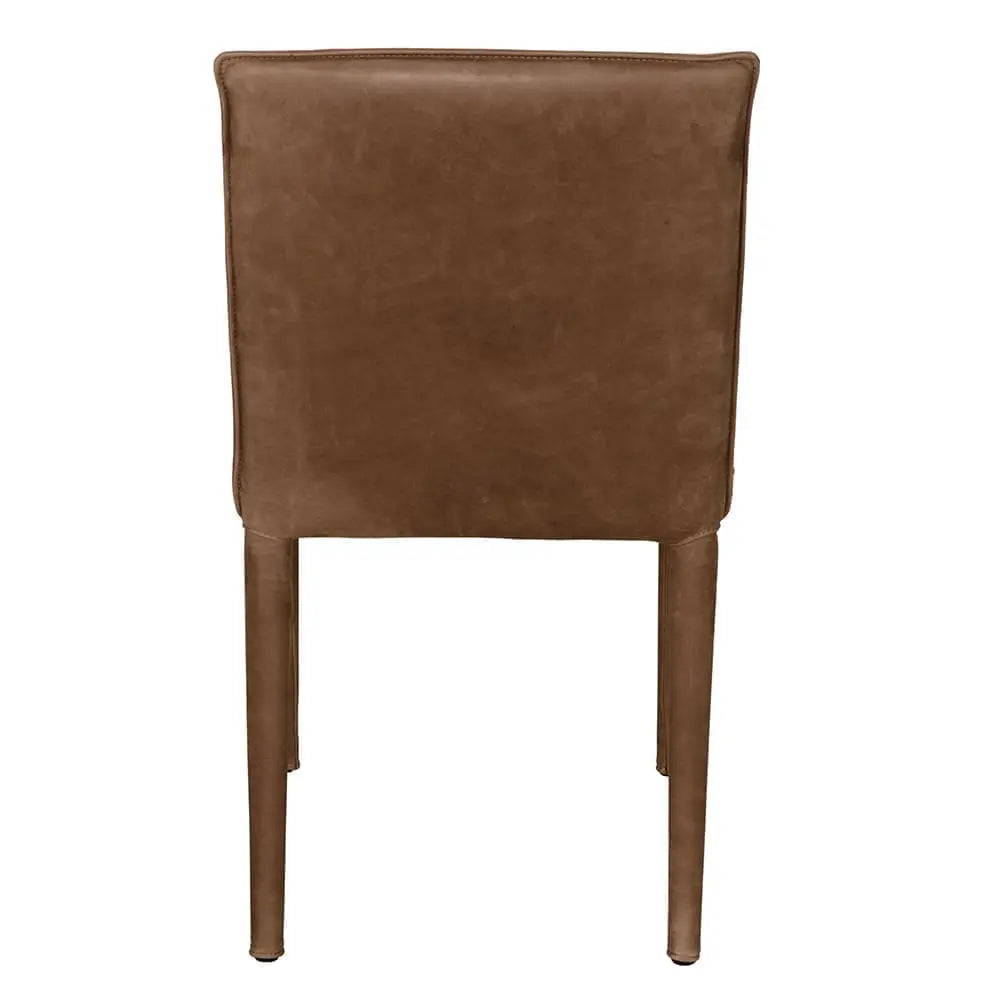 Noir Newton Dining Chair, Brown Leather