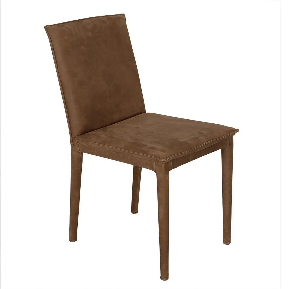 Noir Newton Dining Chair, Brown Leather