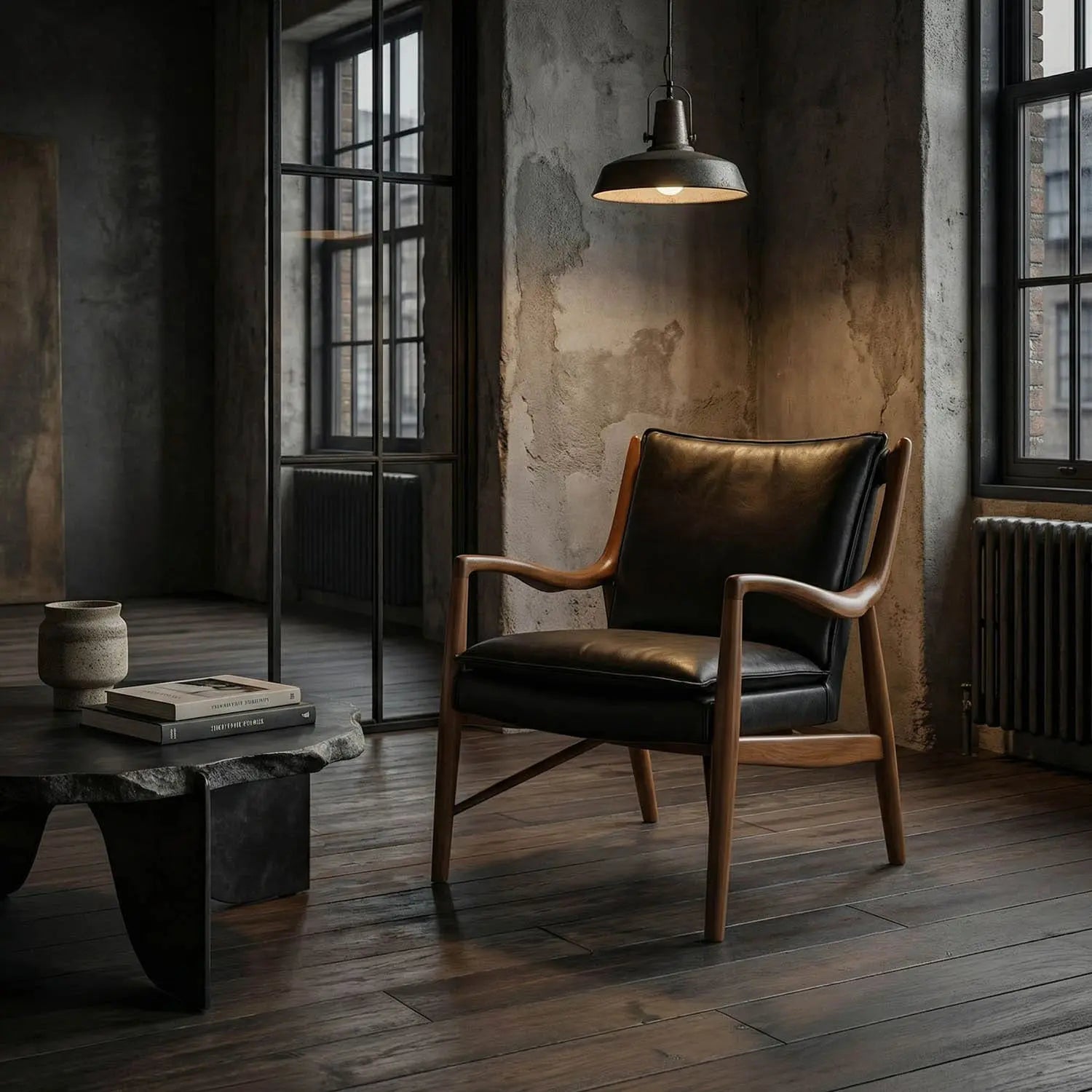 Noir Weston Chair With Black Leather