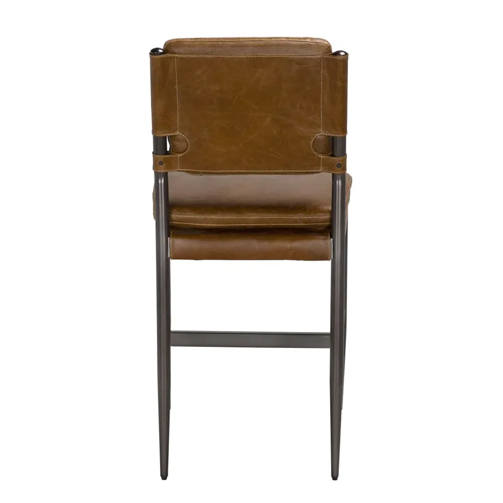 Noir Wooster Counter Chair, Cuba Brown Leather