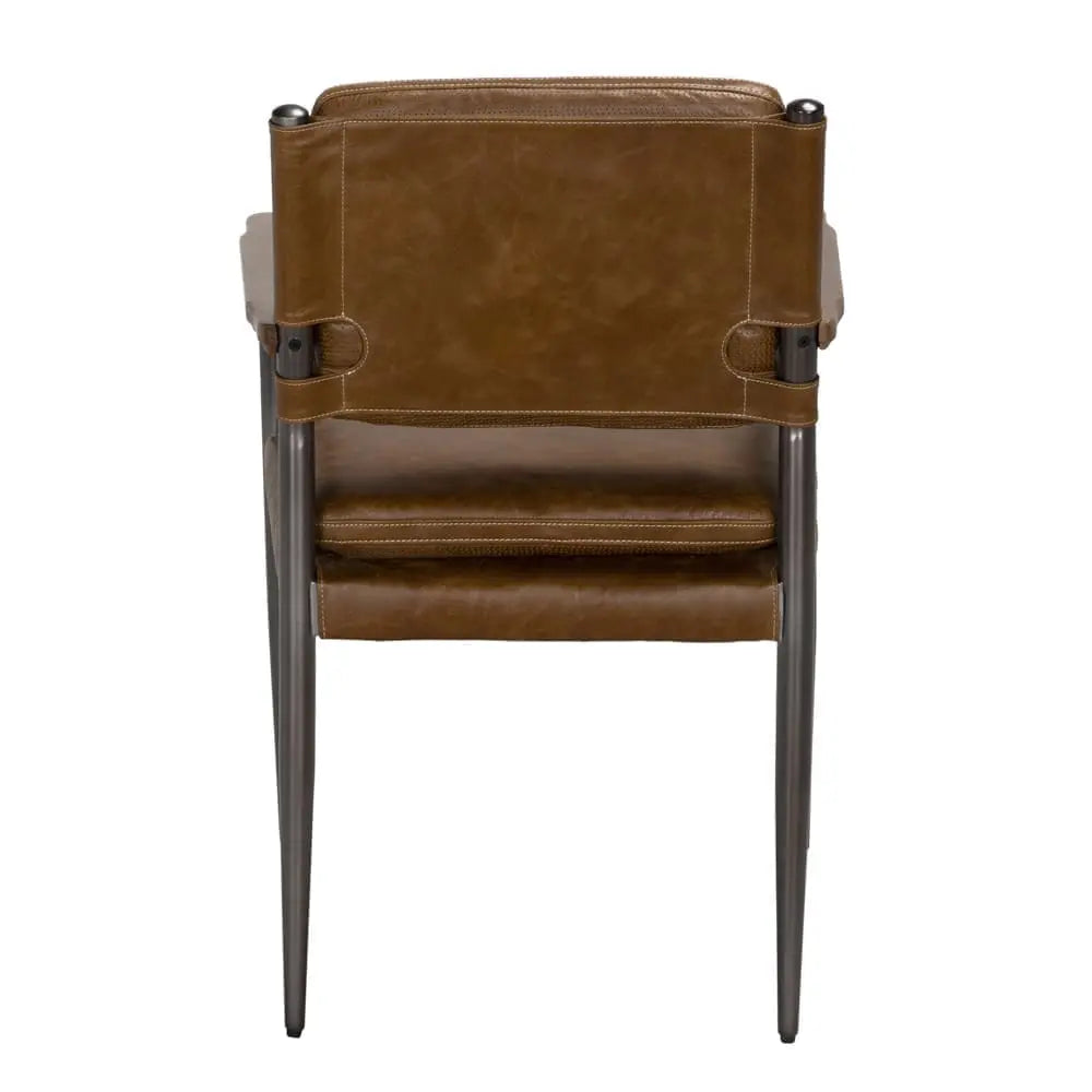 Noir Wooster Dining Chair With Arms, Brown