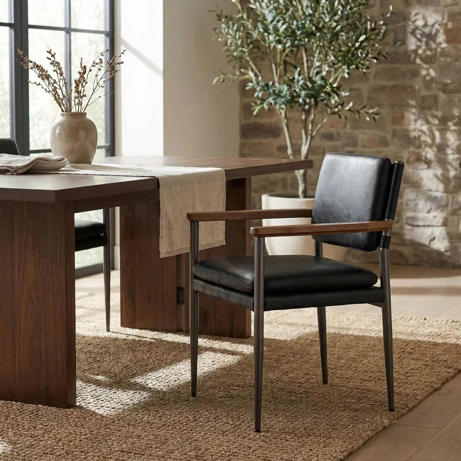Noir Wooster Chair Dining Chair W Arms