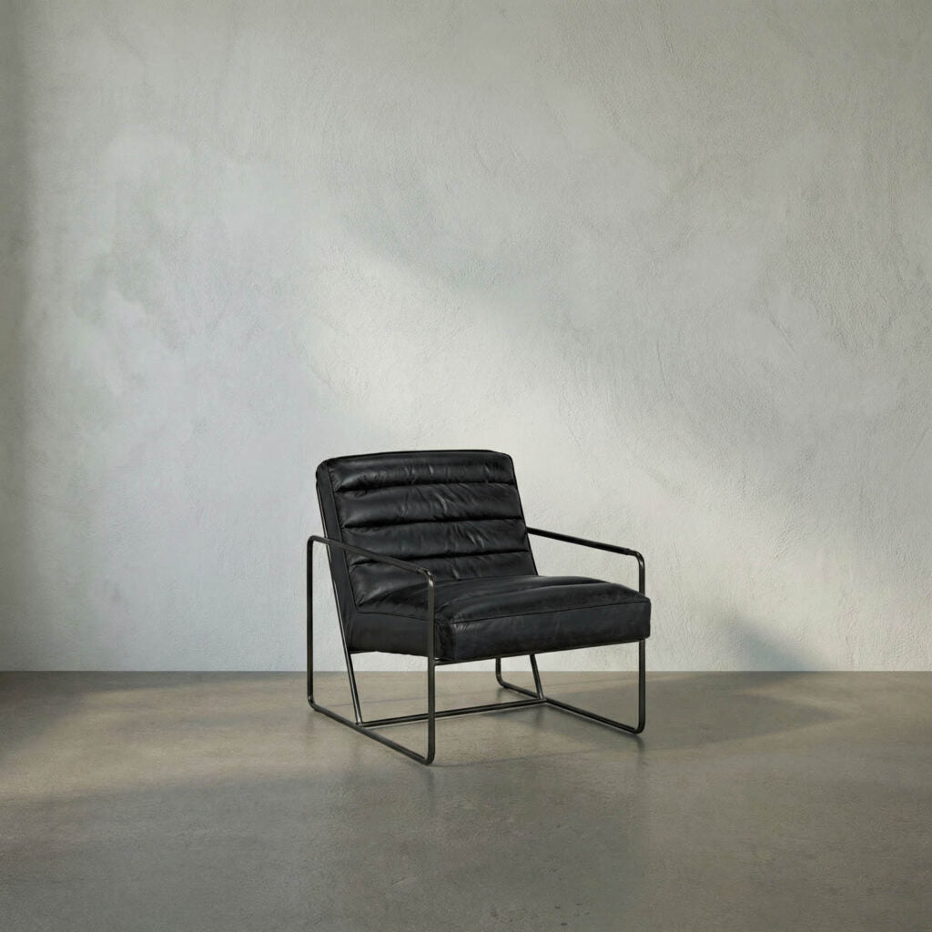 Noir Demeter Chair, Metal And Leather