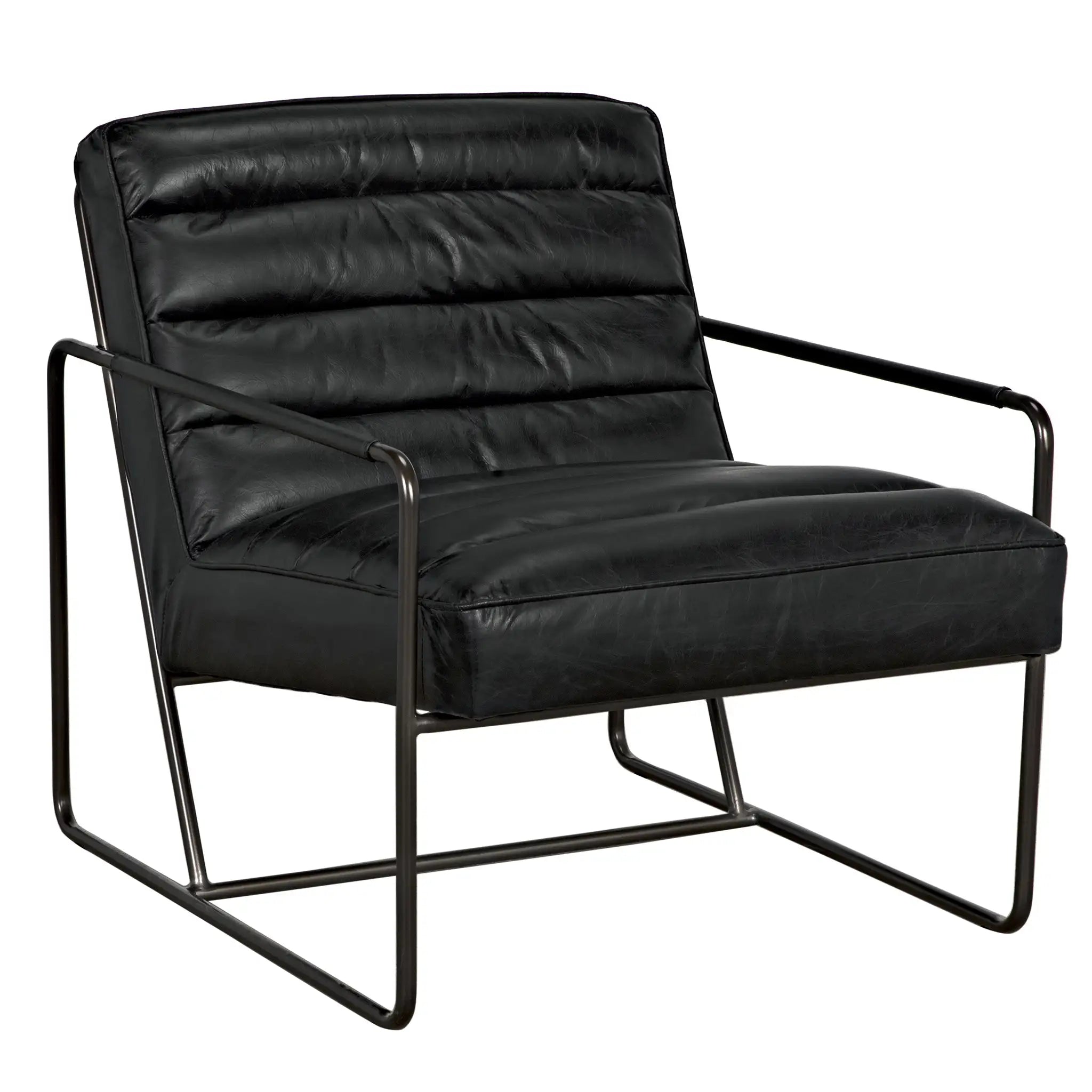 Noir Demeter Chair, Metal And Leather