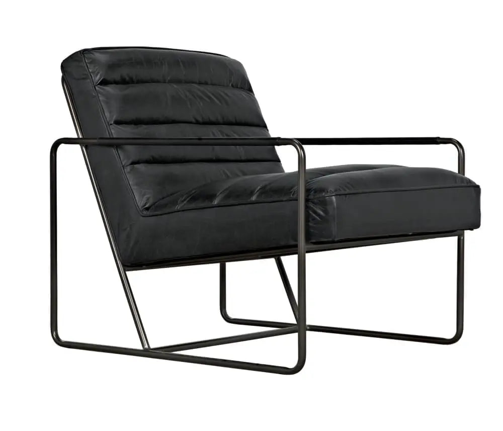 Noir Demeter Chair, Metal And Leather