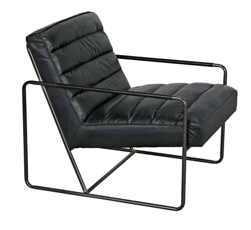 Noir Demeter Chair, Metal And Leather