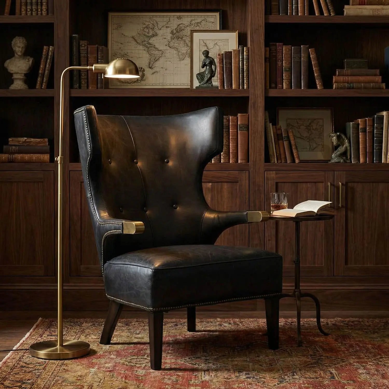 Noir Heracles Chair, Leather