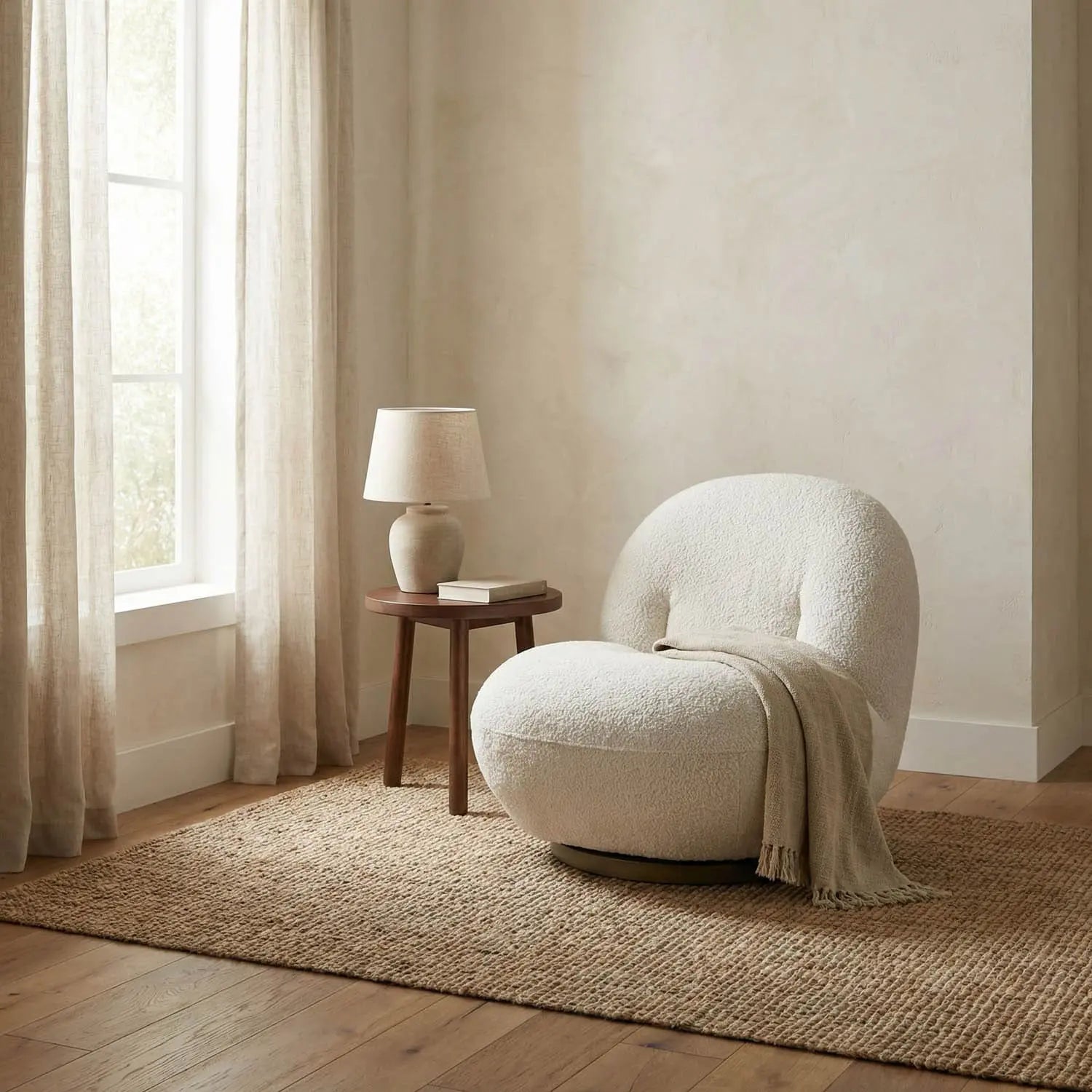 Noir Artemis Chair, Boucle Fabric