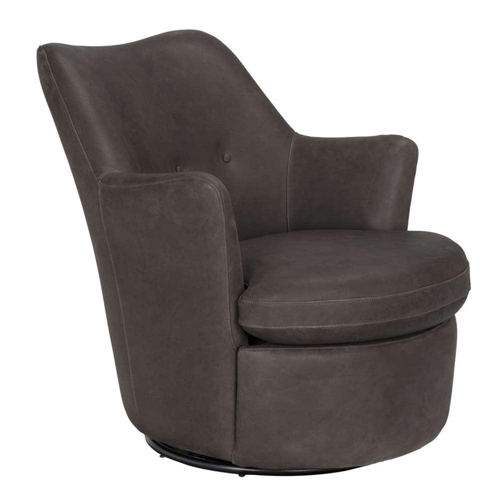 Noir Hotchkiss Swivel Arm Chair
