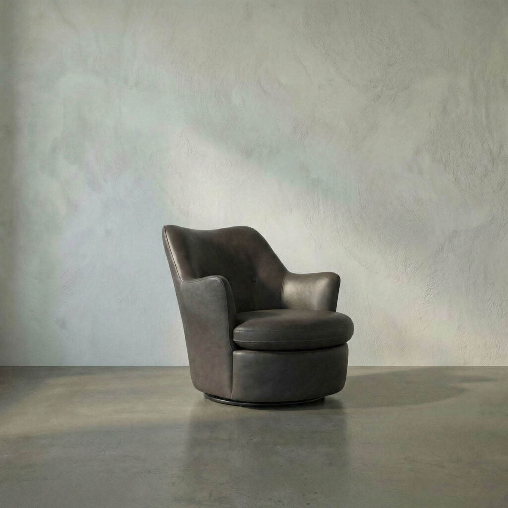 Noir Hotchkiss Swivel Arm Chair