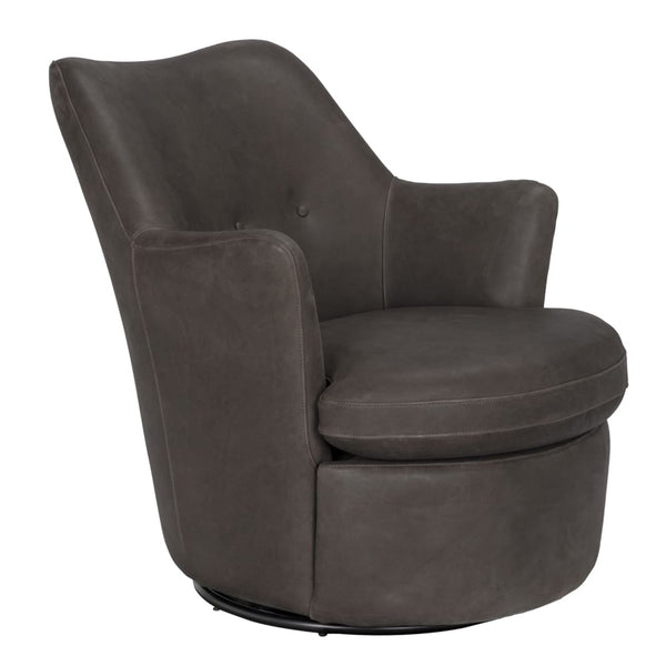 Noir Hotchkiss Swivel Arm Chair