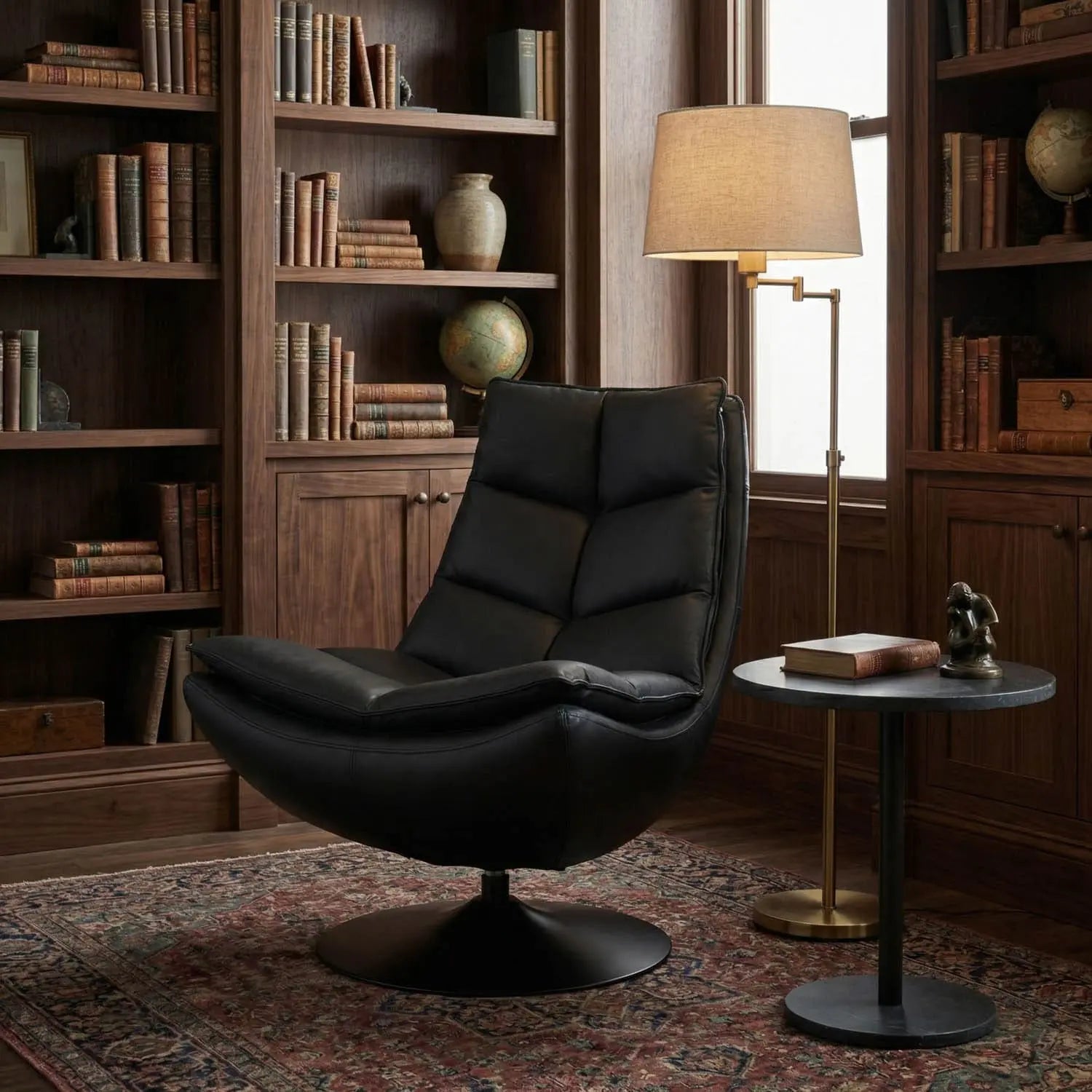 Noir Dante Swivel Chair