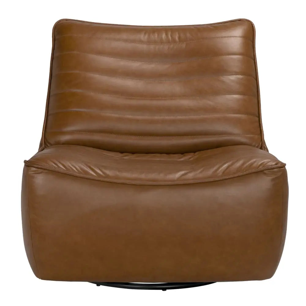 Noir Mcclain Swivel Single Sofa, Roche Tan Leather