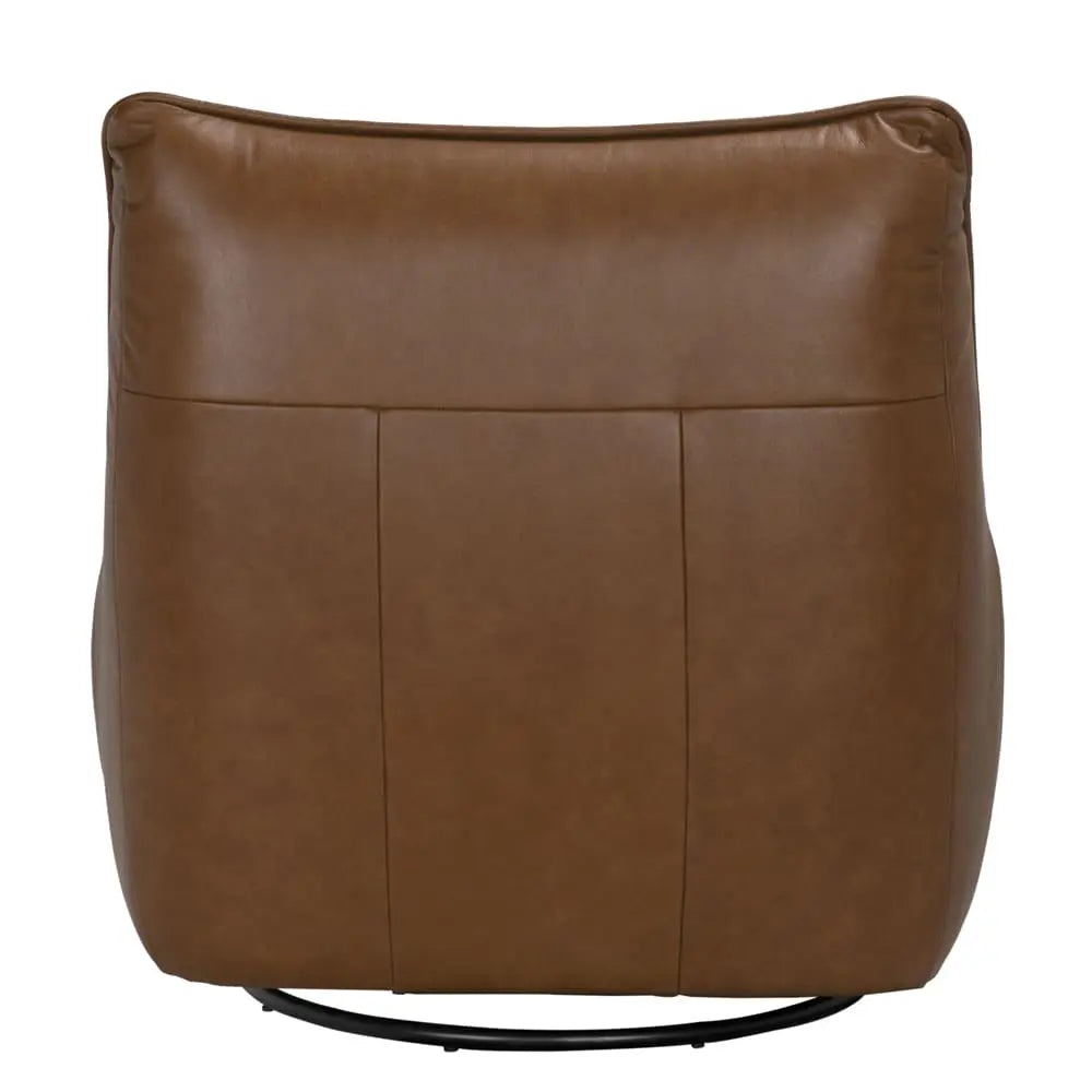 Noir Mcclain Swivel Single Sofa, Roche Tan Leather