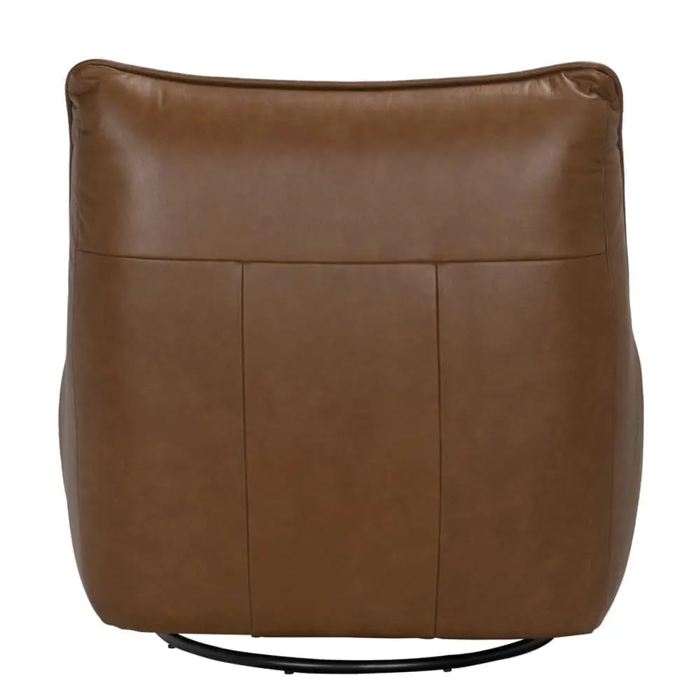 Noir Mcclain Swivel Single Sofa, Roche Tan Leather