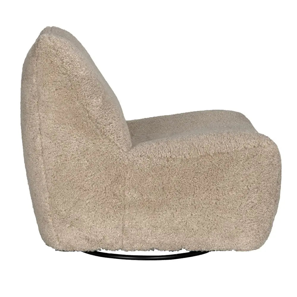 Noir Mcclain Swivel Chair, Camel Fabric