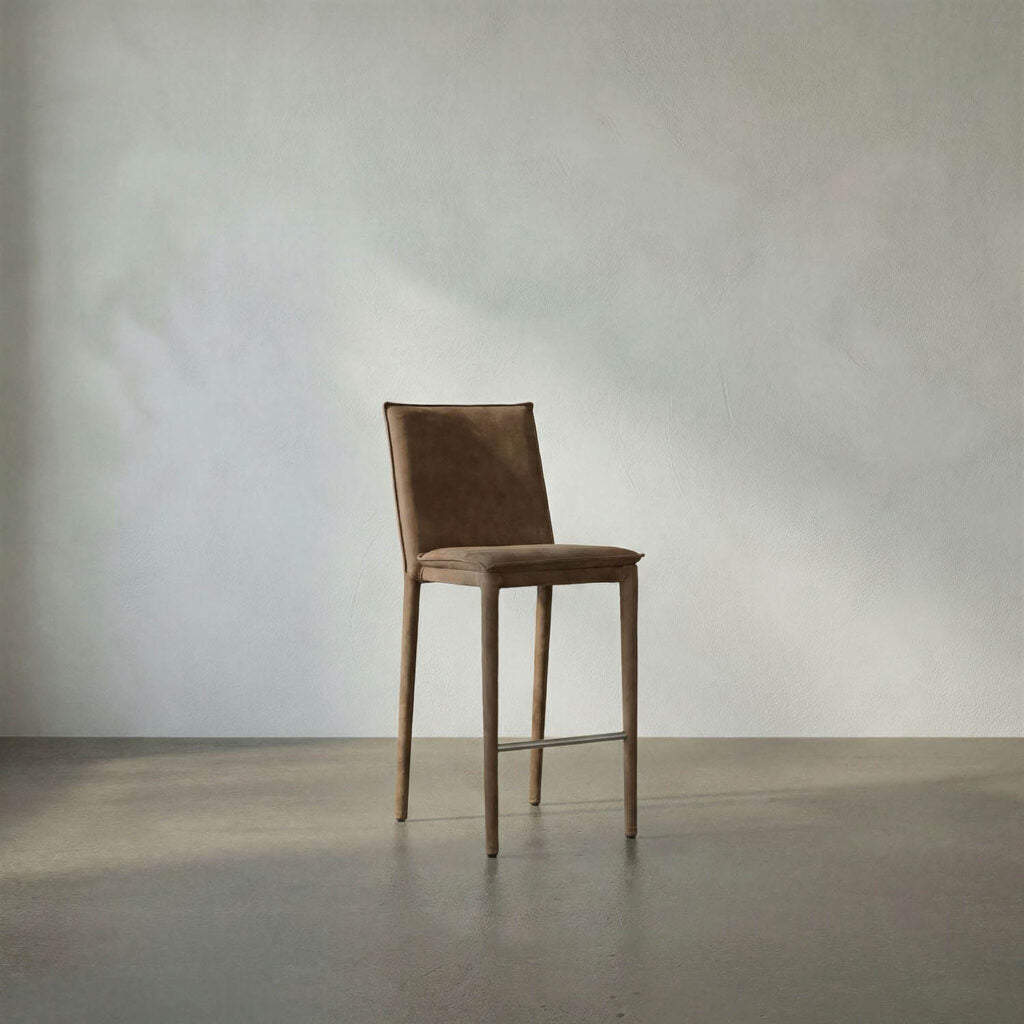 Noir Newton Counter Chair, Orris Brown Leather