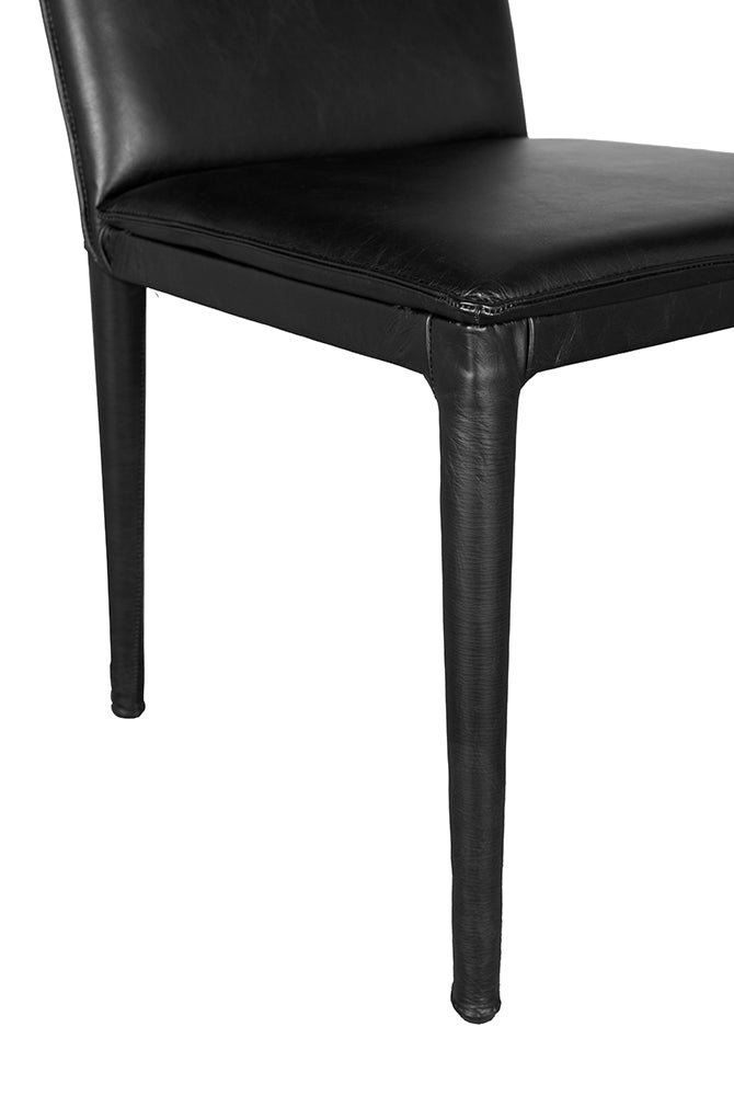 Noir Newton Dining Chair, Ebony Black Leather