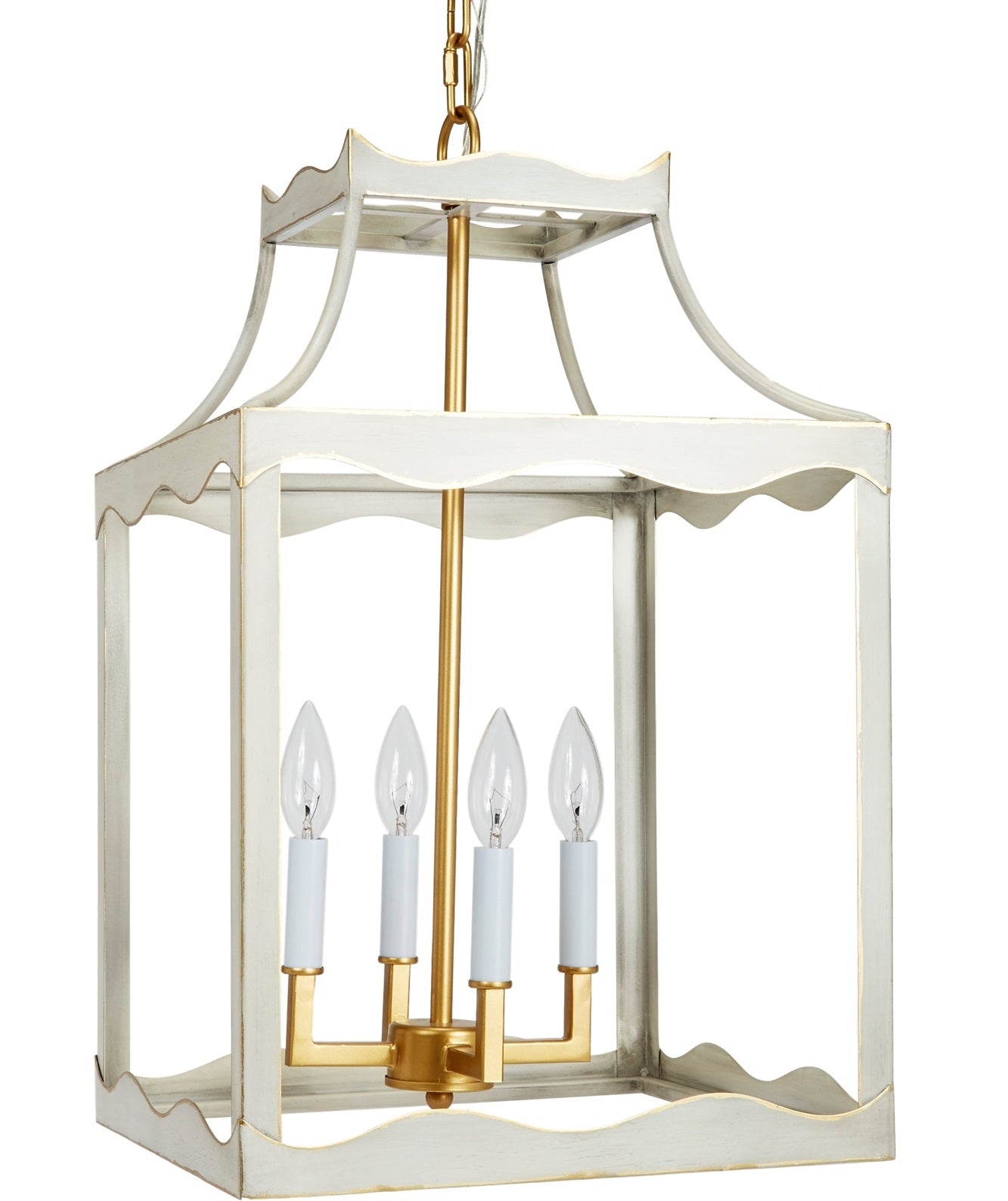 Marin Navy Blue & Gold Metal Lantern by Old World Design