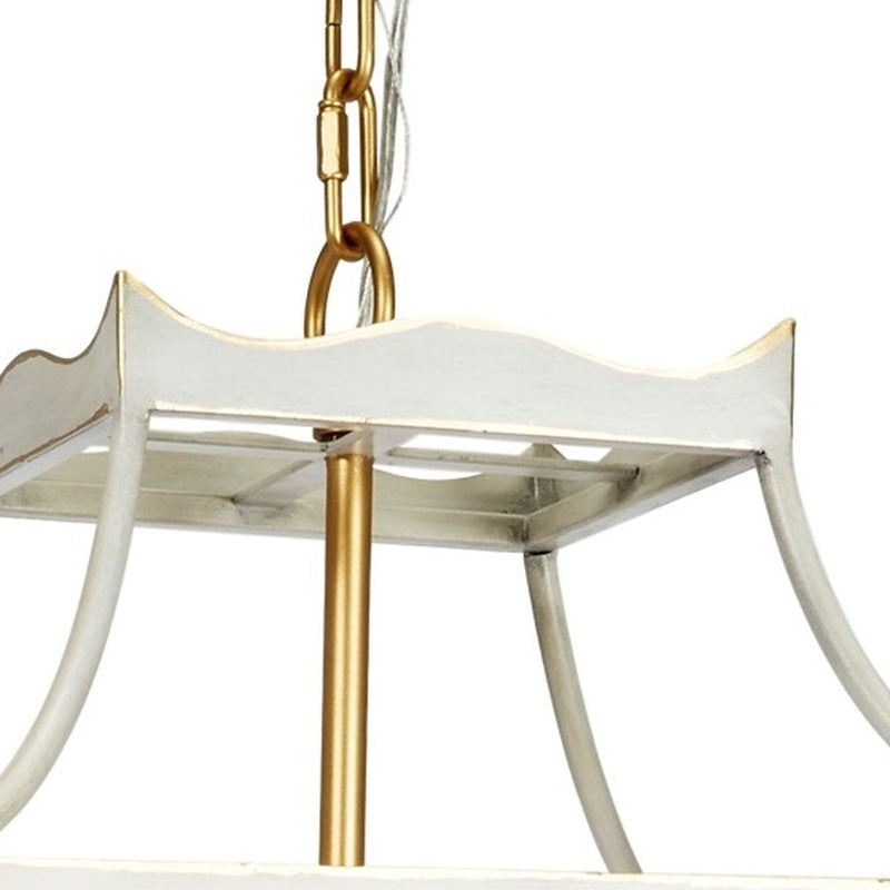 Marin Navy Blue & Gold Metal Lantern by Old World Design