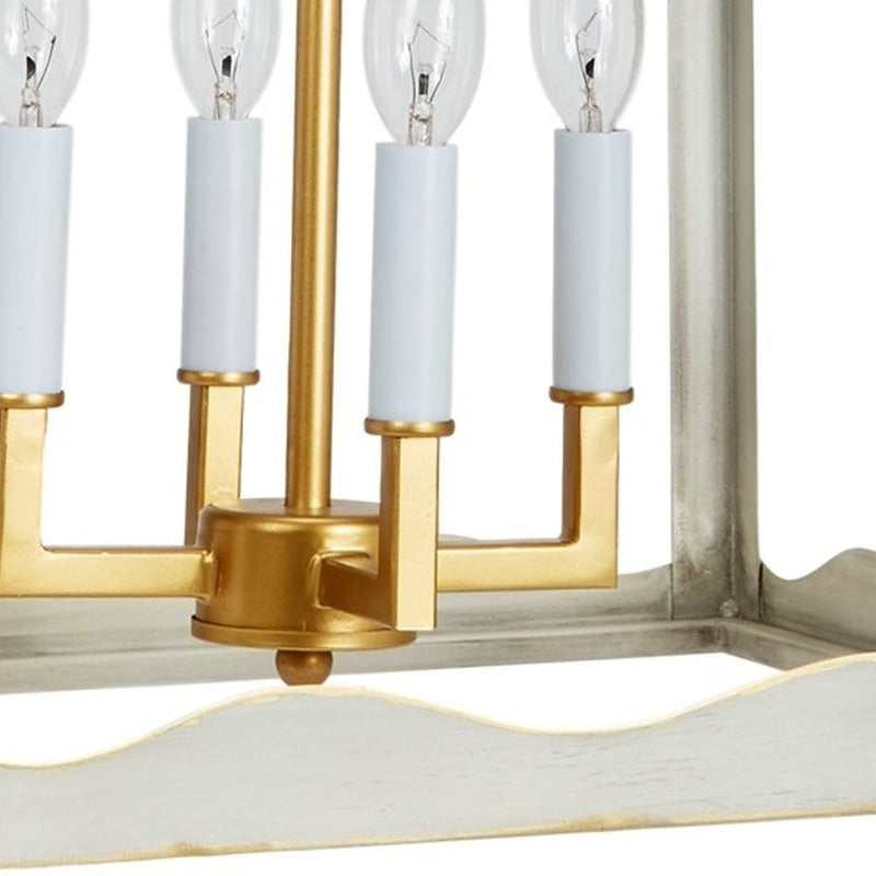 Marin Navy Blue & Gold Metal Lantern by Old World Design