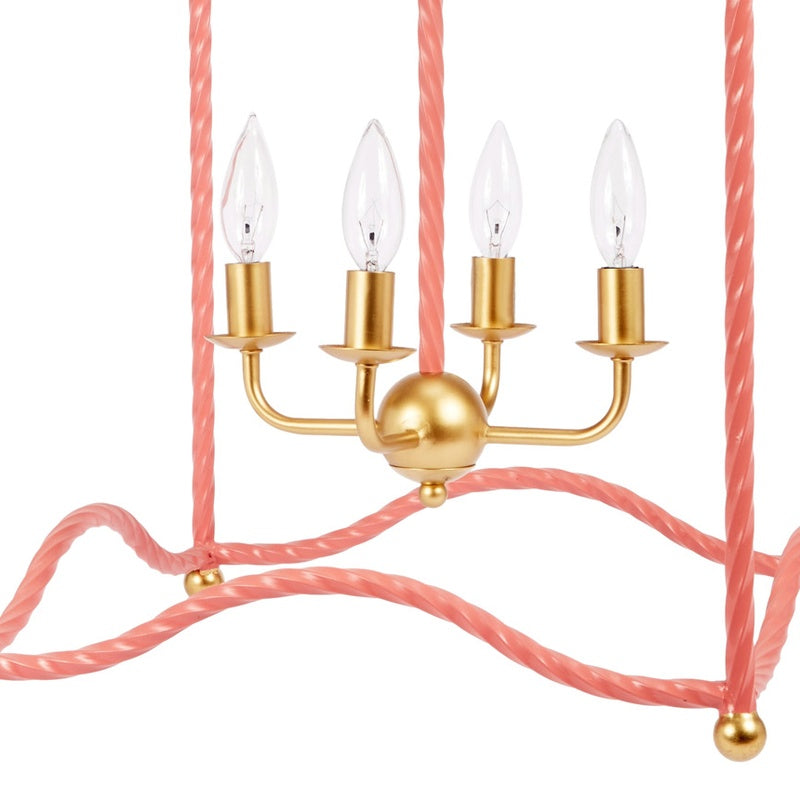 Pink and Gold Maggie Lantern Chandelier
