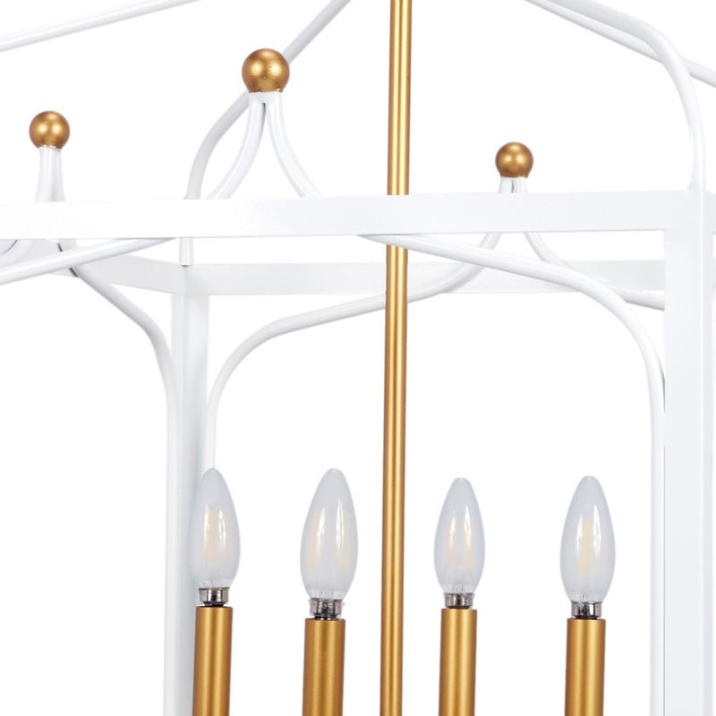 Old World Design Sabrina Glossy White and Gold Pendant Light