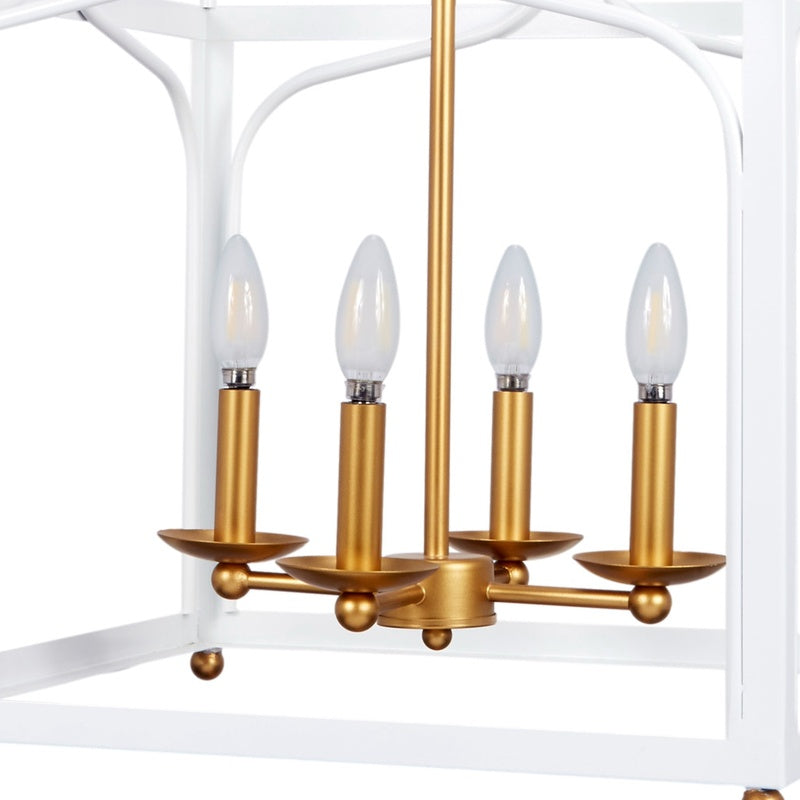 Old World Design Sabrina Glossy White and Gold Pendant Light
