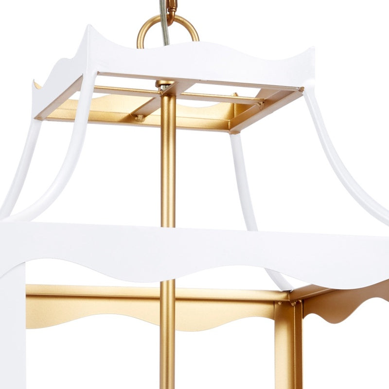 Old World Design Alba White and Gold Pendant Light