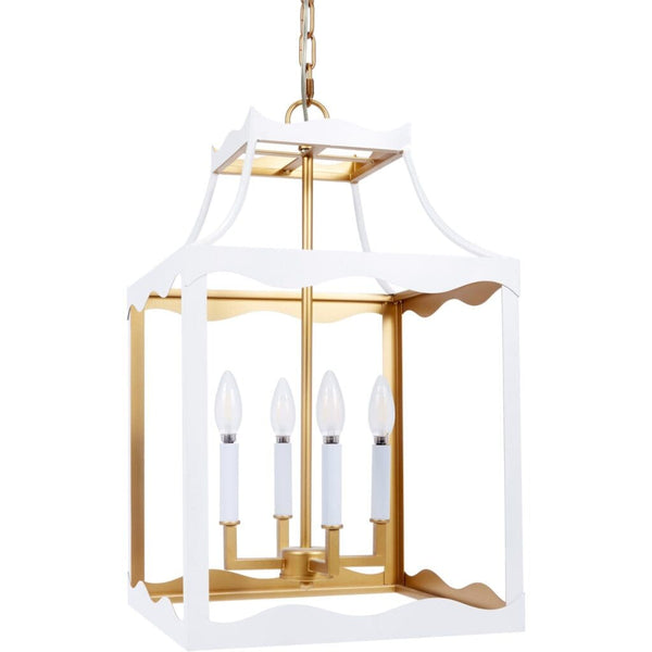 Old World Design Alba  White and Gold Pendant Light