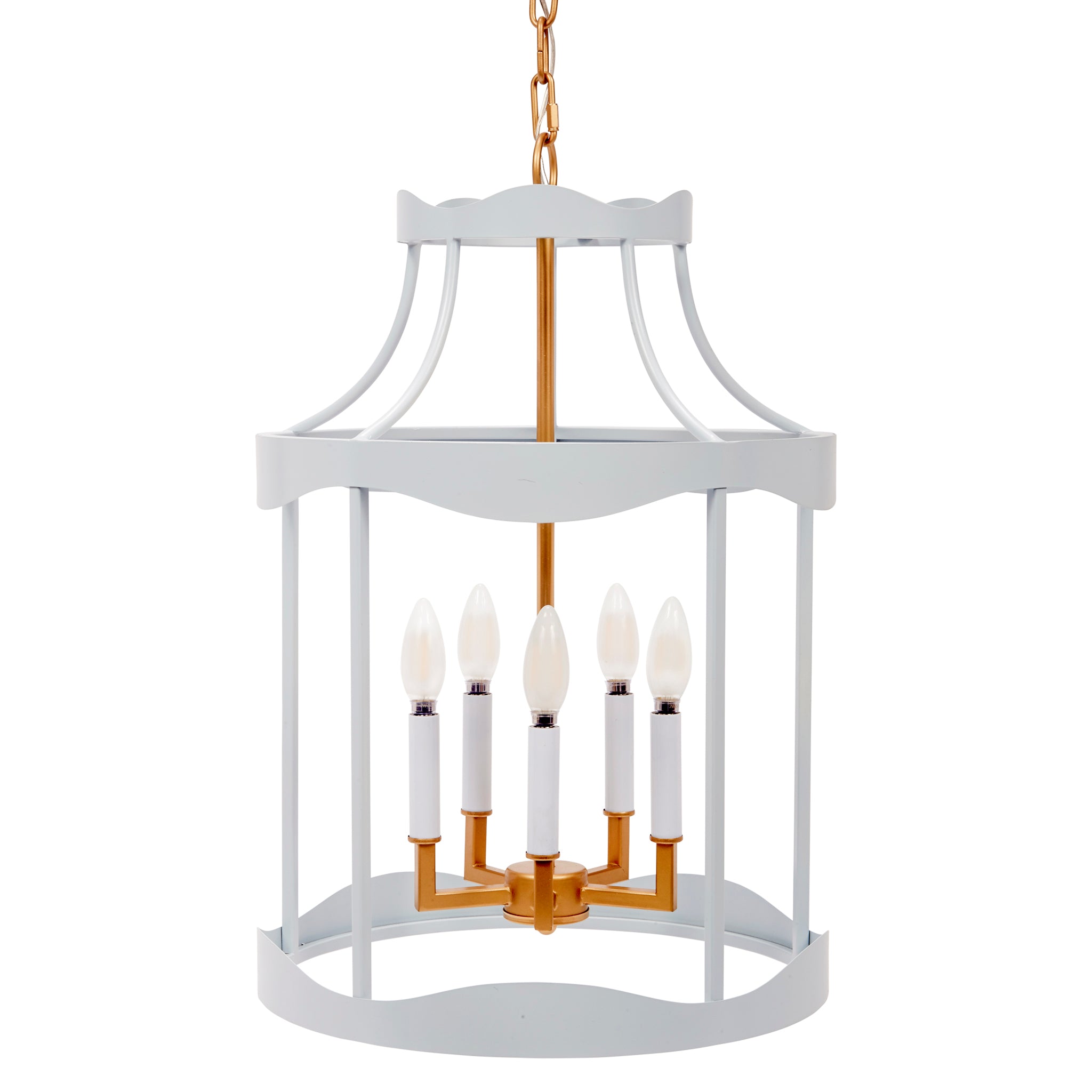 Atelier Blue Lantern with Gold Accents