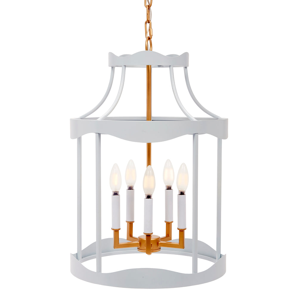 Atelier Blue Lantern with Gold Accents
