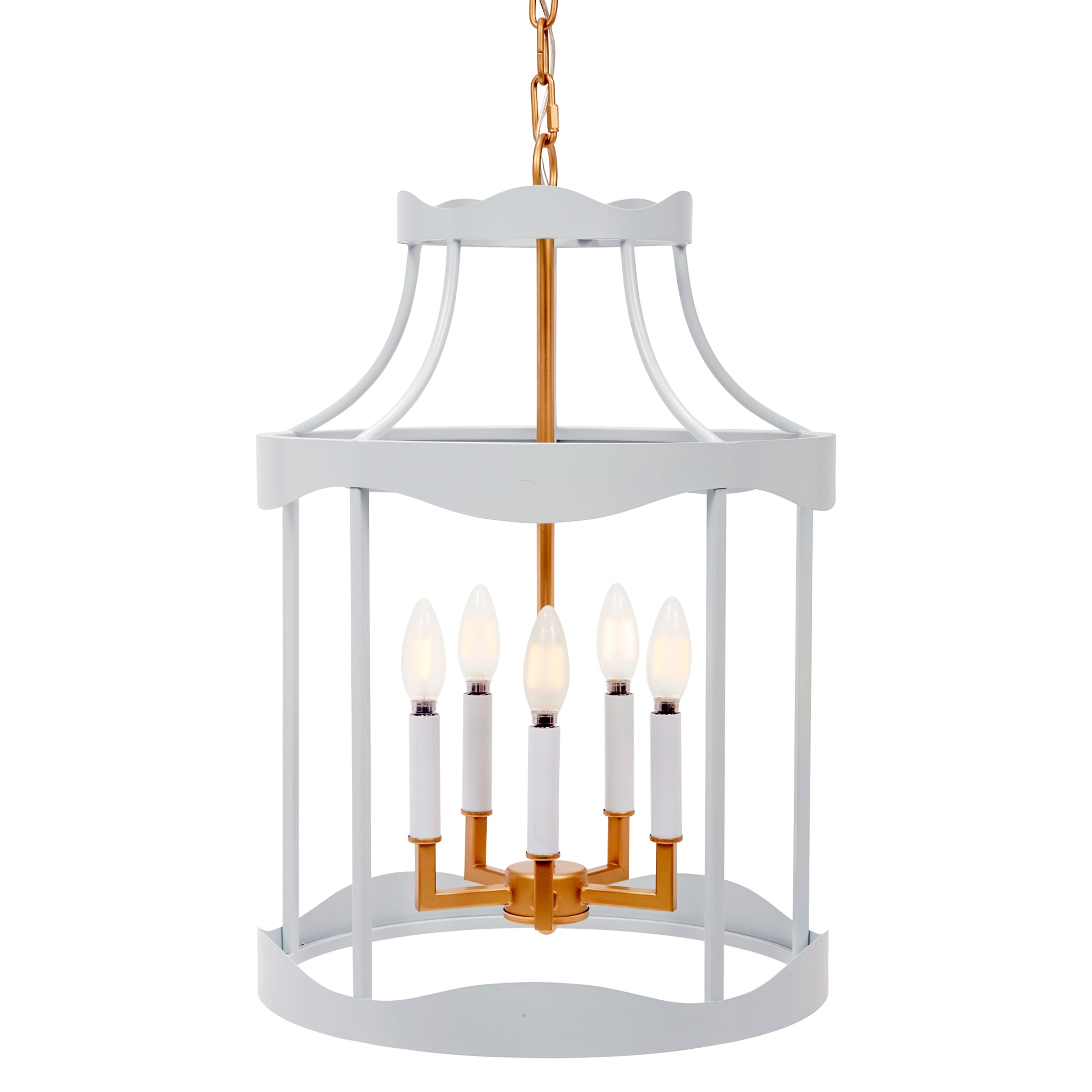 Atelier Blue Lantern with Gold Accents