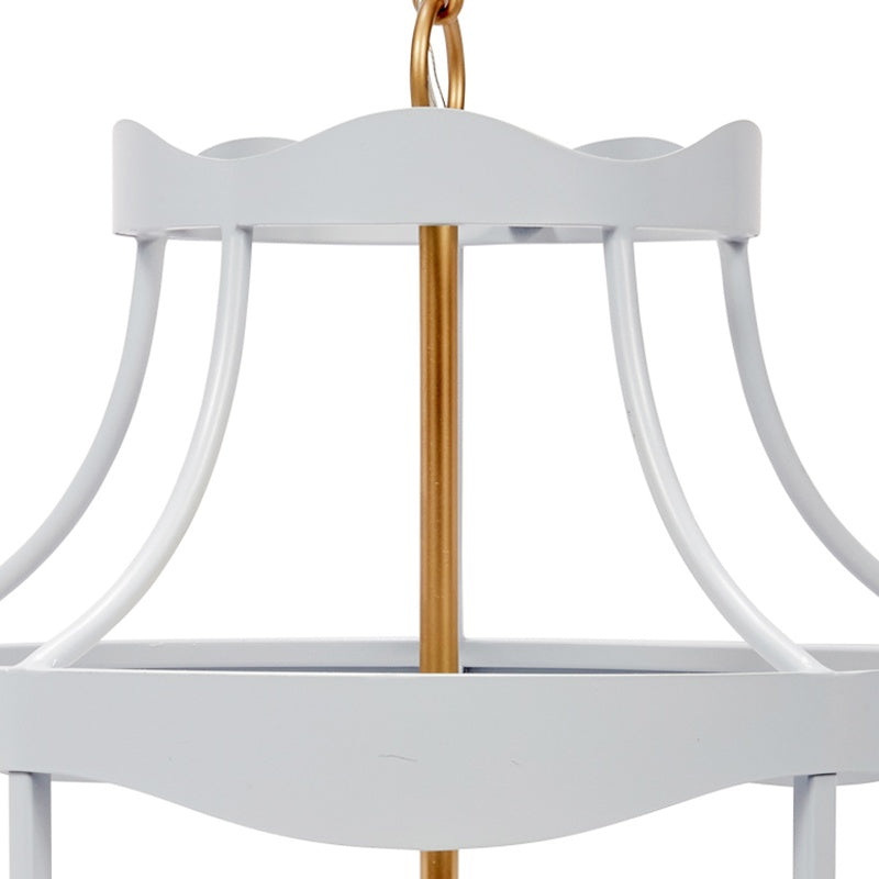 Atelier Blue Lantern with Gold Accents