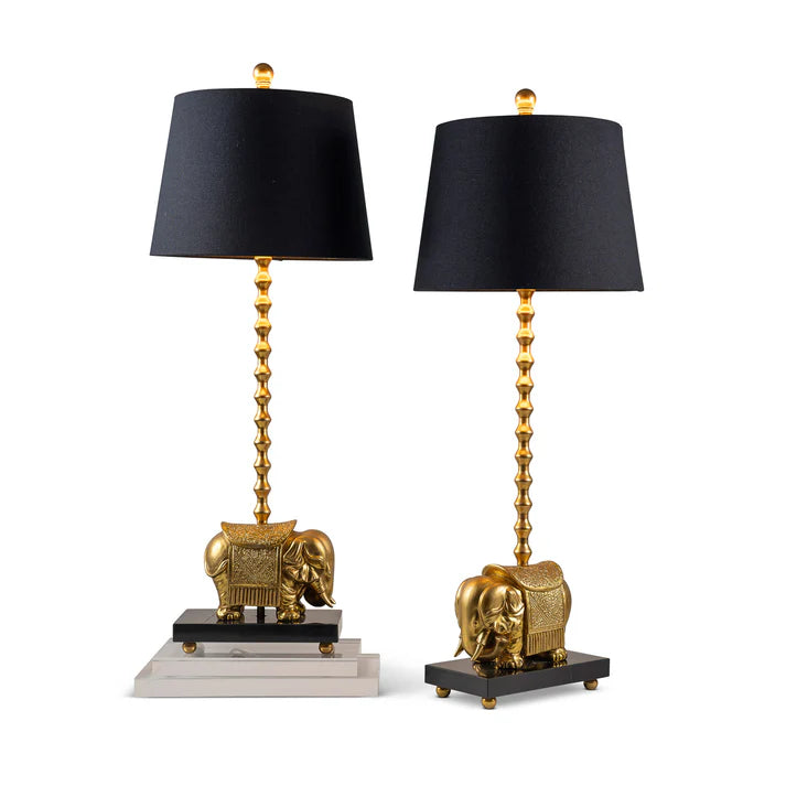Port 68 Royal Gold Elephant Lamp, Set of2