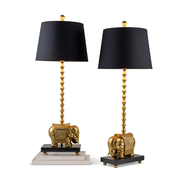 Port 68 Royal Gold Elephant Lamp, Set of2