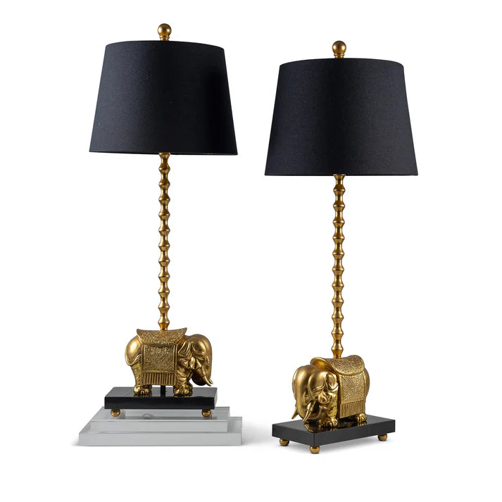 Port 68 Royal Gold Elephant Lamp, Set of2