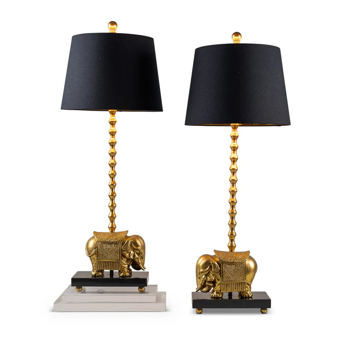 Port 68 Royal Gold Elephant Lamp, Set of2
