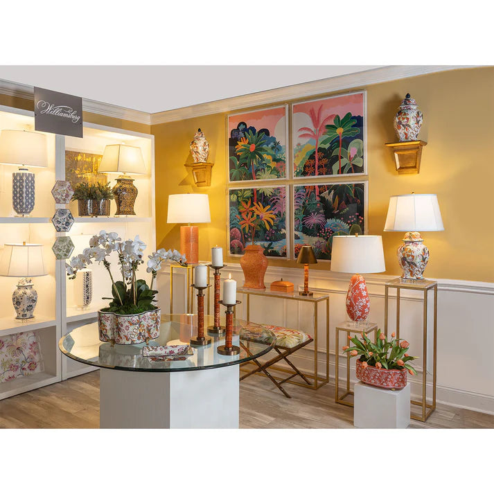 Port 68 Richmond Damask Coral Lamp