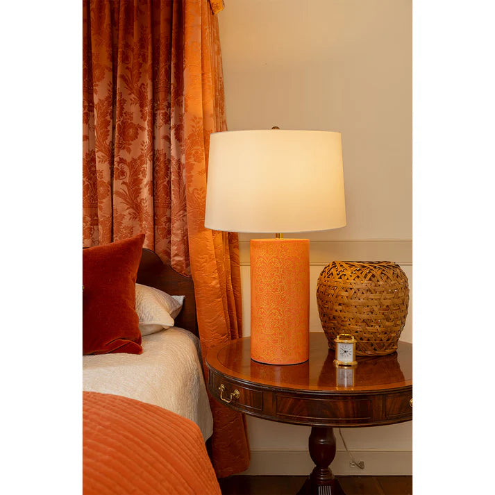 Port 68 Richmond Damask Coral Lamp