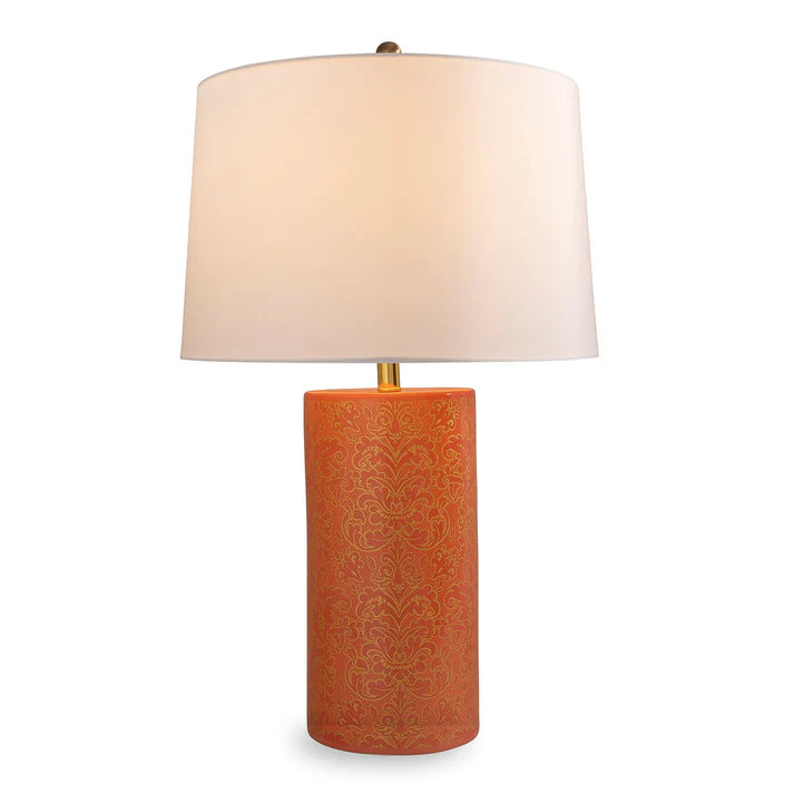 Port 68 Richmond Damask Coral Lamp