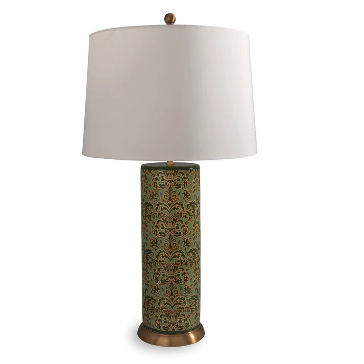 Port 68 Richmond Damask Green Lamp