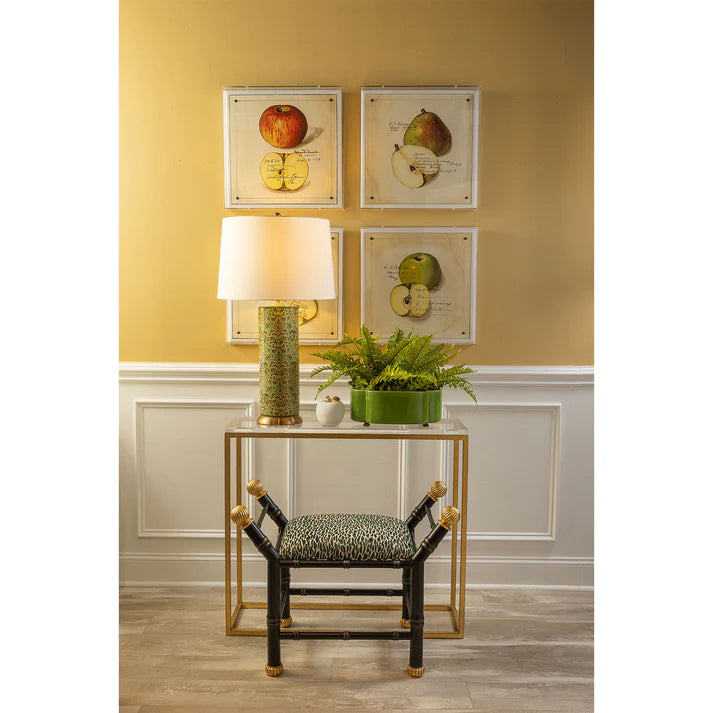 Port 68 Richmond Damask Green Lamp