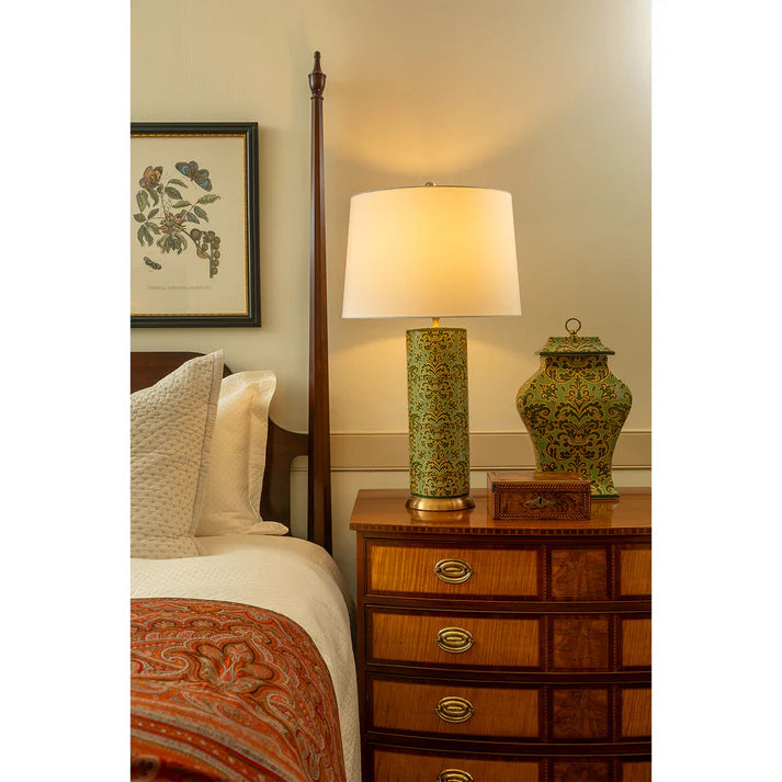 Port 68 Richmond Damask Green Lamp
