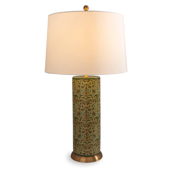Port 68 Richmond Damask Green Lamp