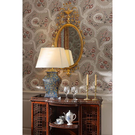 Richmond Damask Indigo Lamp by Williamsburg for Port 68