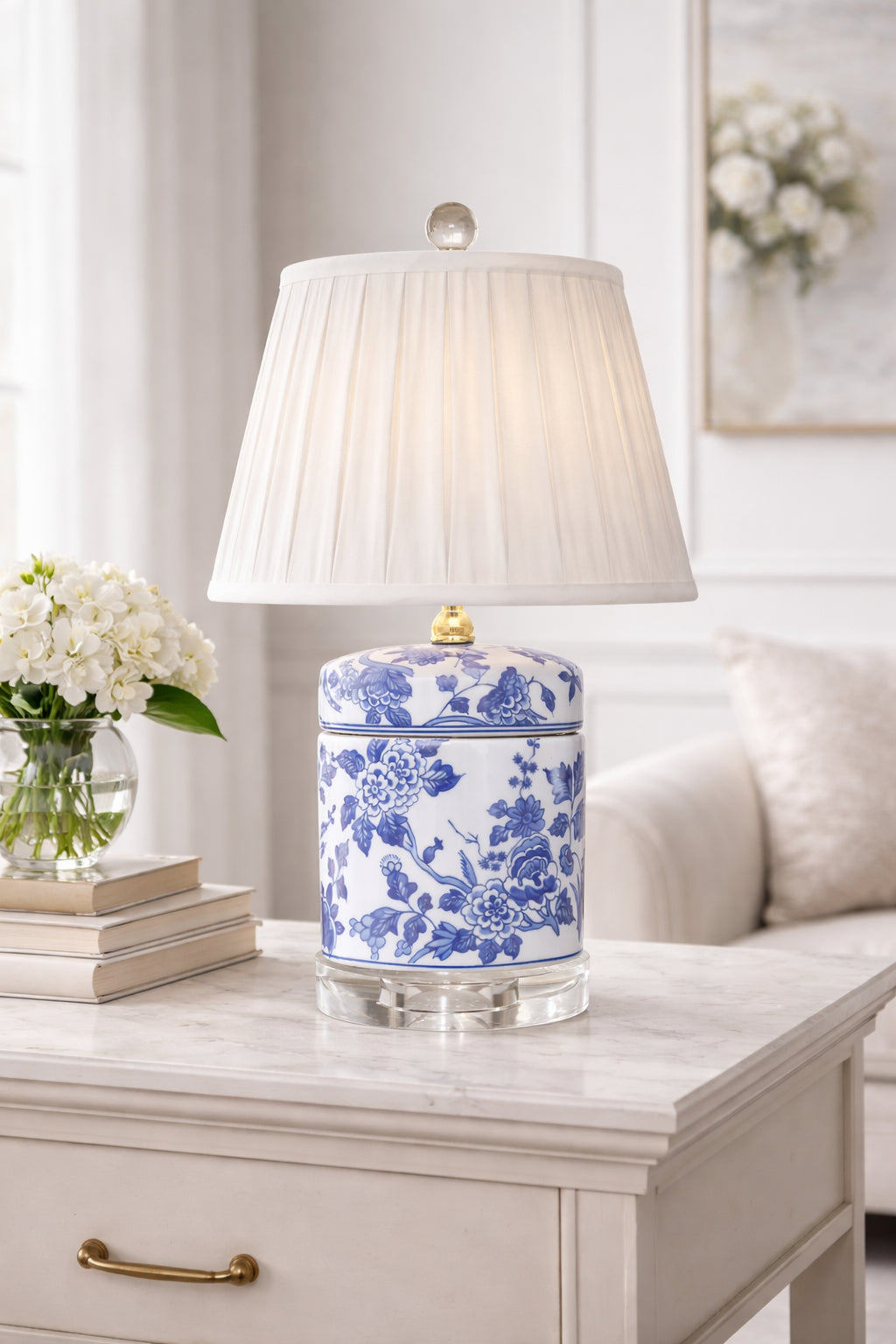 Blue & White Porcelain Candy Jar Lamp